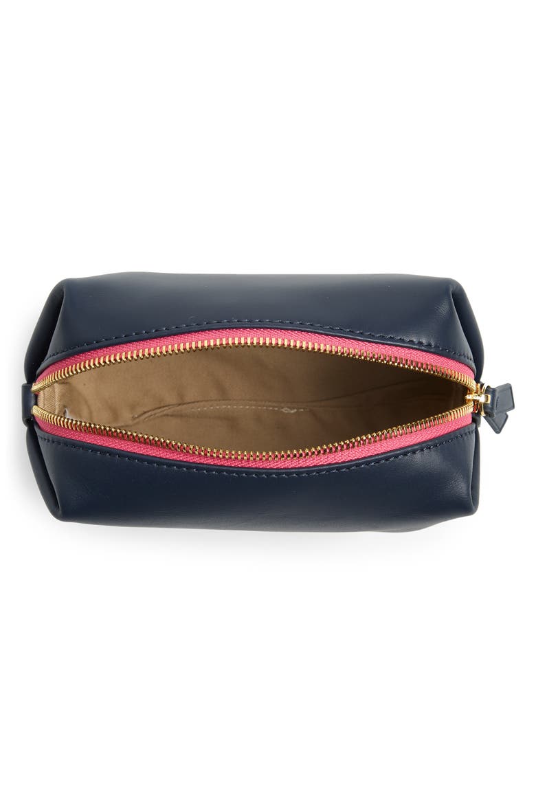 Mini Leather Dopp Kit, Alternate, color, NAVY
