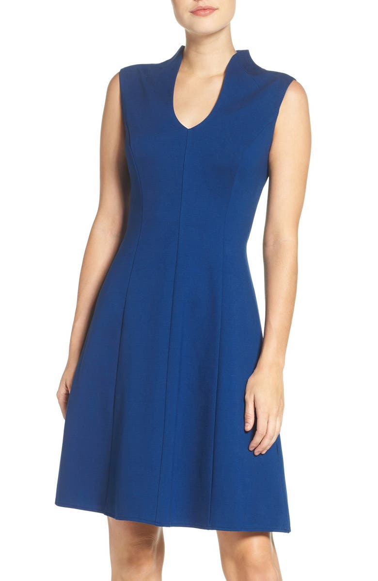 Adrianna Papell Ponte Fit & Flare Dress, Main, color, 