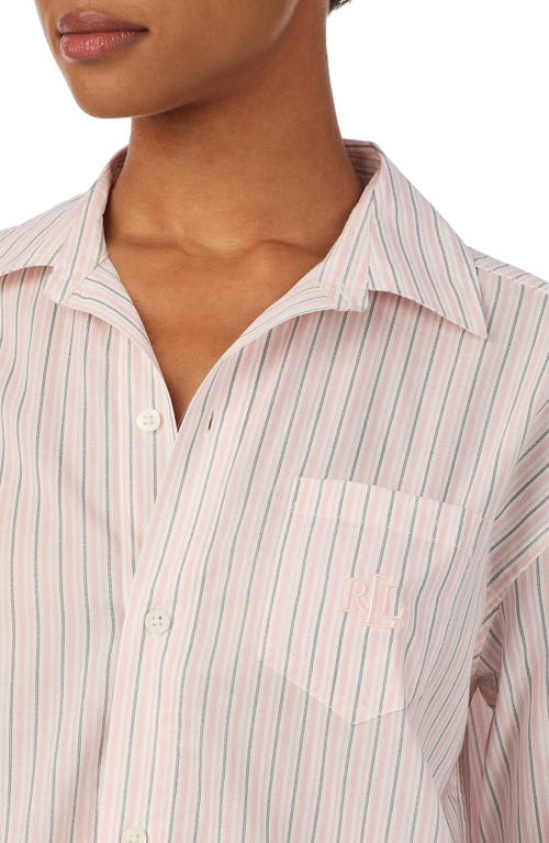 Ralph Lauren Lauren  Print Cotton Blend Sleepshirt In White