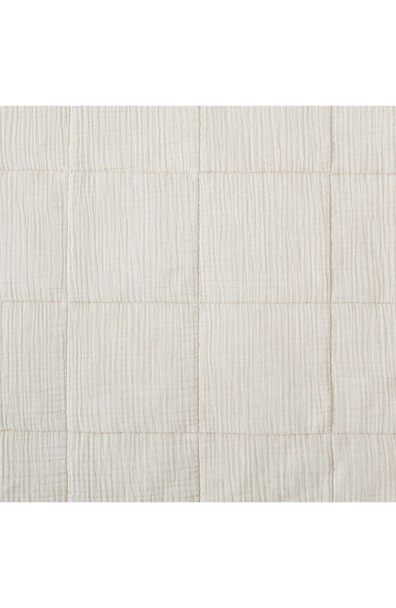 Calvin Klein Solid Quilted Cotton Gauze Pillow Sham, Alternate, color, Light Beige