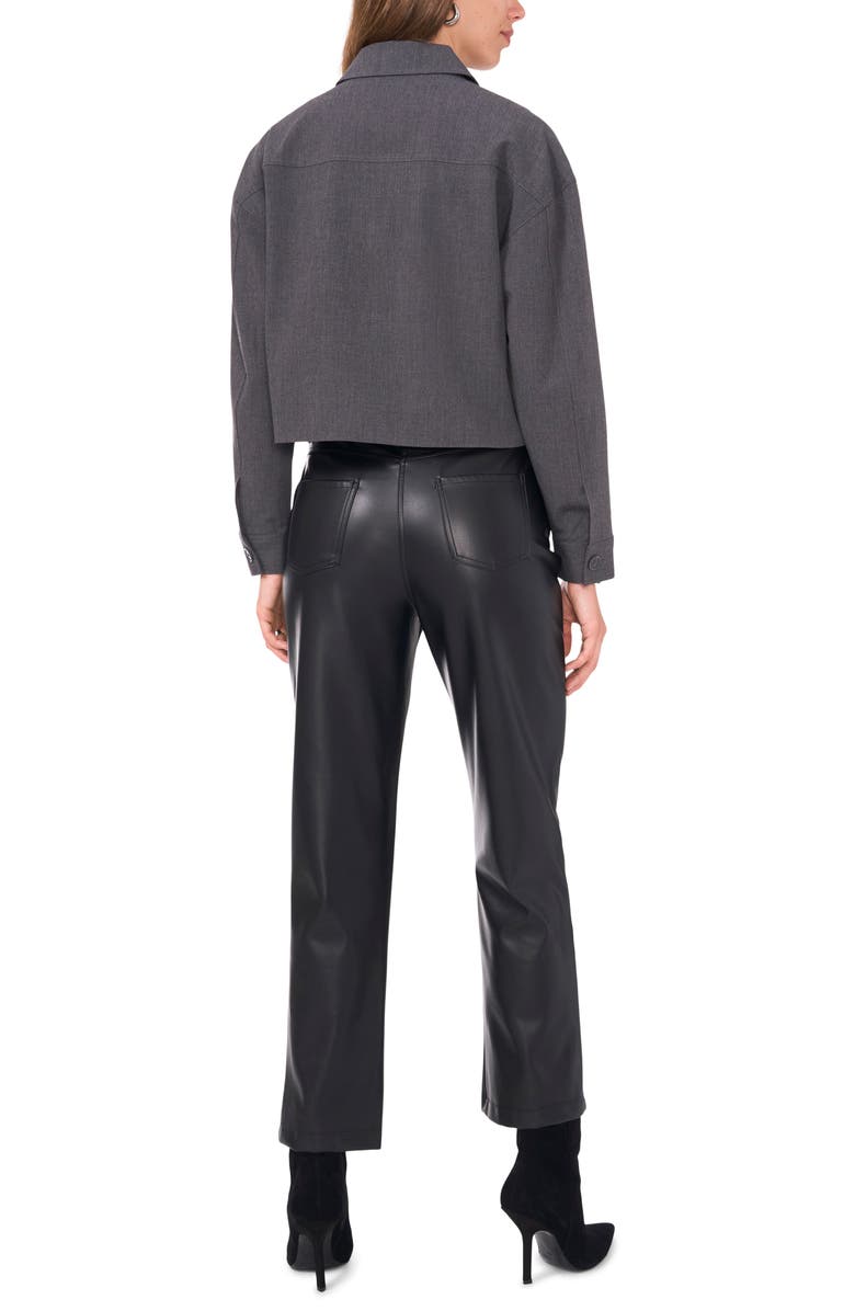 Vince Camuto Crystal Stud Crop Shacket, Alternate, color, Medium Heather Grey