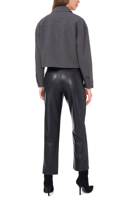 Vince Camuto Crystal Stud Crop Shacket In Gray