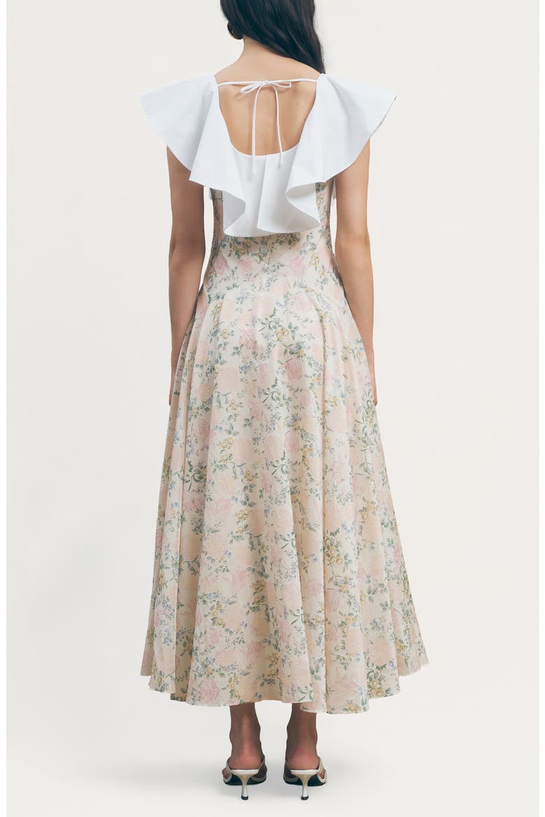 Fawn Floral Oversize Poplin Ruffle Collar Dress, Alternate, color, VINTAGE FLORAL PRINT