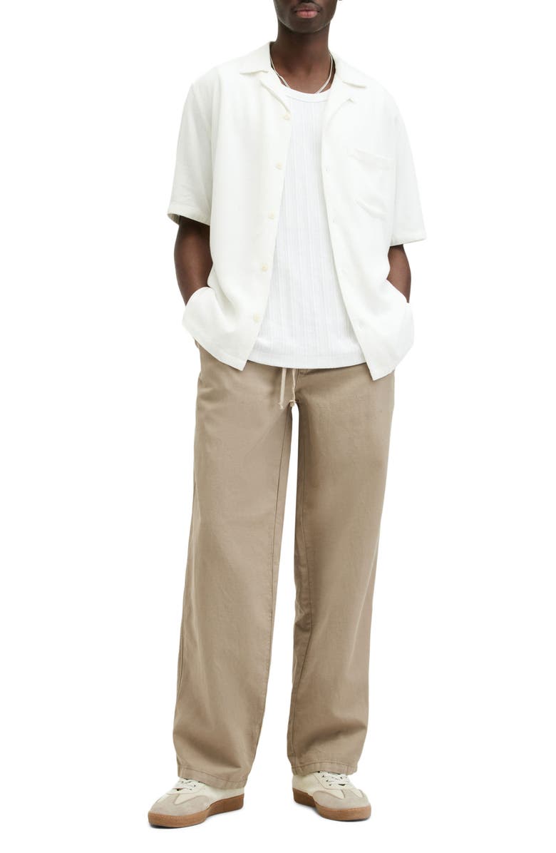 AllSaints Cudi Camp Shirt, Alternate, color, Oatmeal White