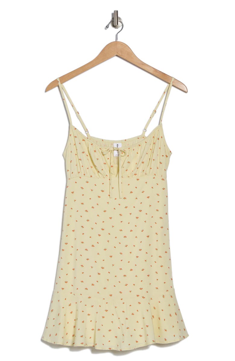 Abound Tie Front Minidress, Alternate, color, Yellow- Coral Petite Rose