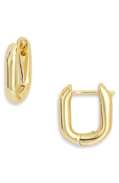 Small Oval Tube Huggie Hoop Earrings