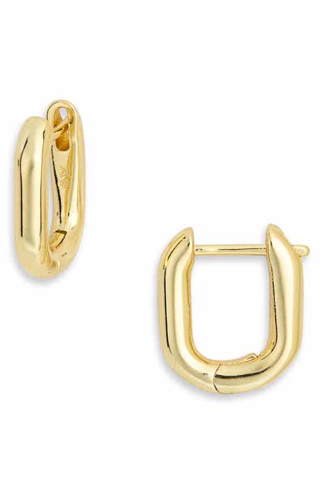 ARGENTO VIVO Small Oval Tube Huggie Hoop Earrings