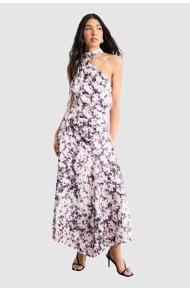 Warehouse Scarf Tie Asymmetric Maxi Dress, Main, color, Multi