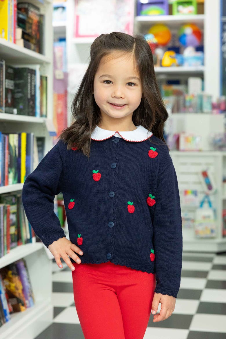 Sweater With Apples, Alternate, color, Navy Blue