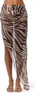 Naked Wardrobe Zebra Stripe Asymmetric Chiffon Skirt