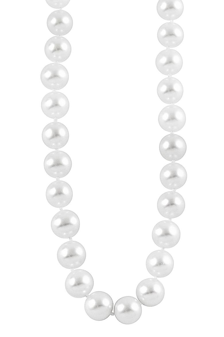 'Luna' 10mm Pearl Necklace, Alternate, color, SILVER