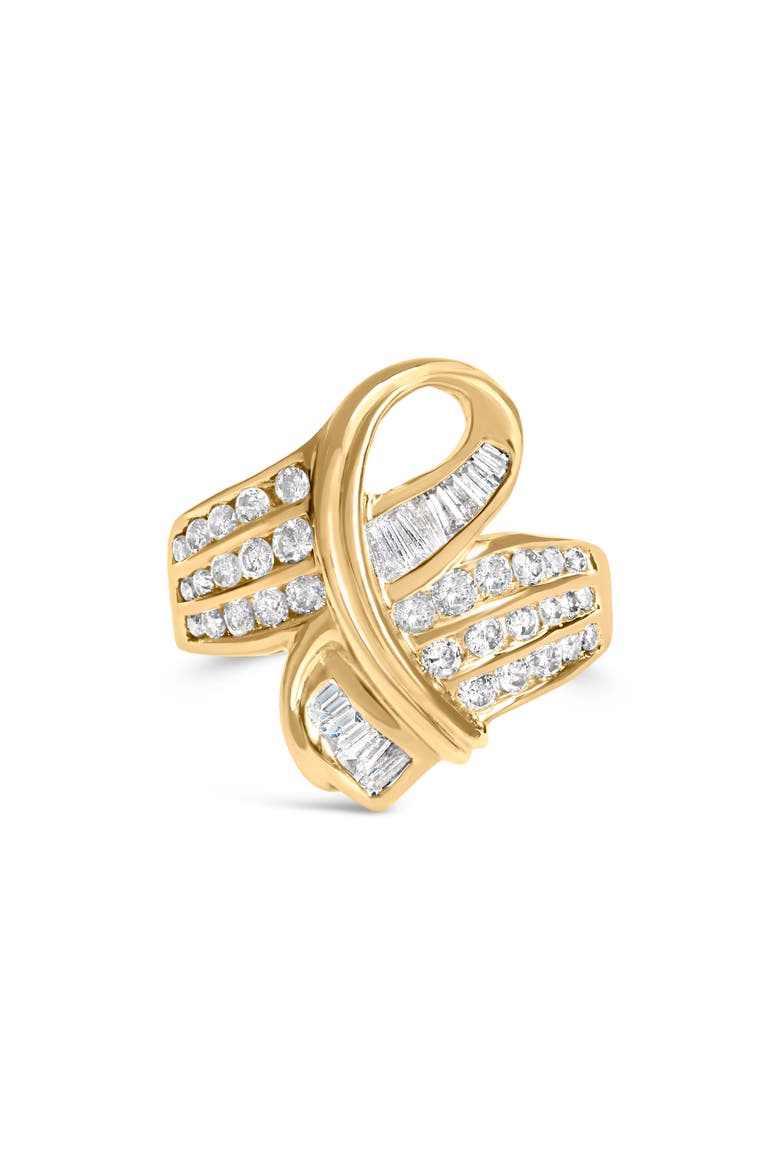 14K Yellow Gold 1 1/3 Cttw Diamond Bypass Cocktail Ring, Main, color, Yellow