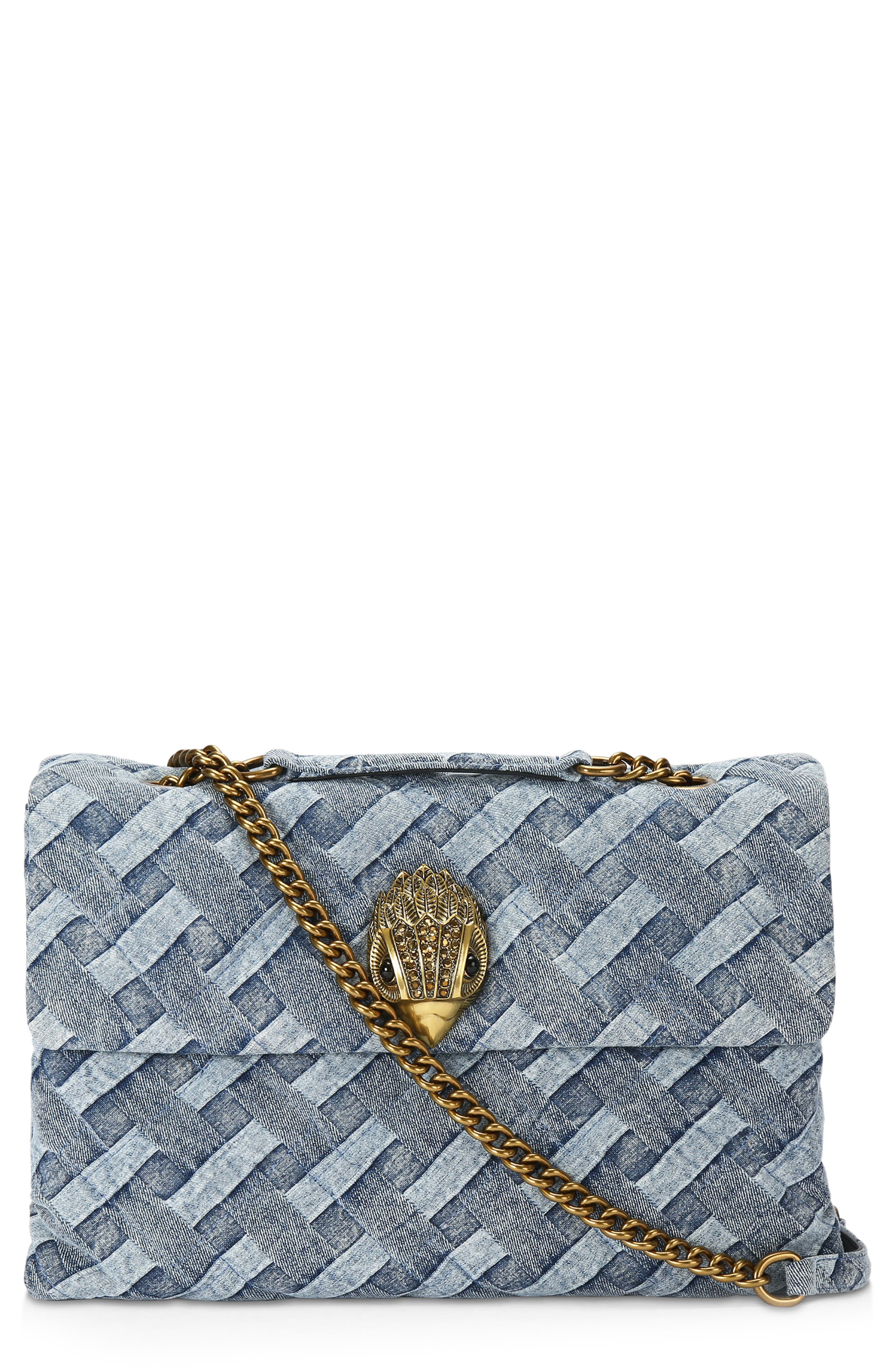 Kurt Geiger London Kensington Woven Denim Bag, Main, color, 
