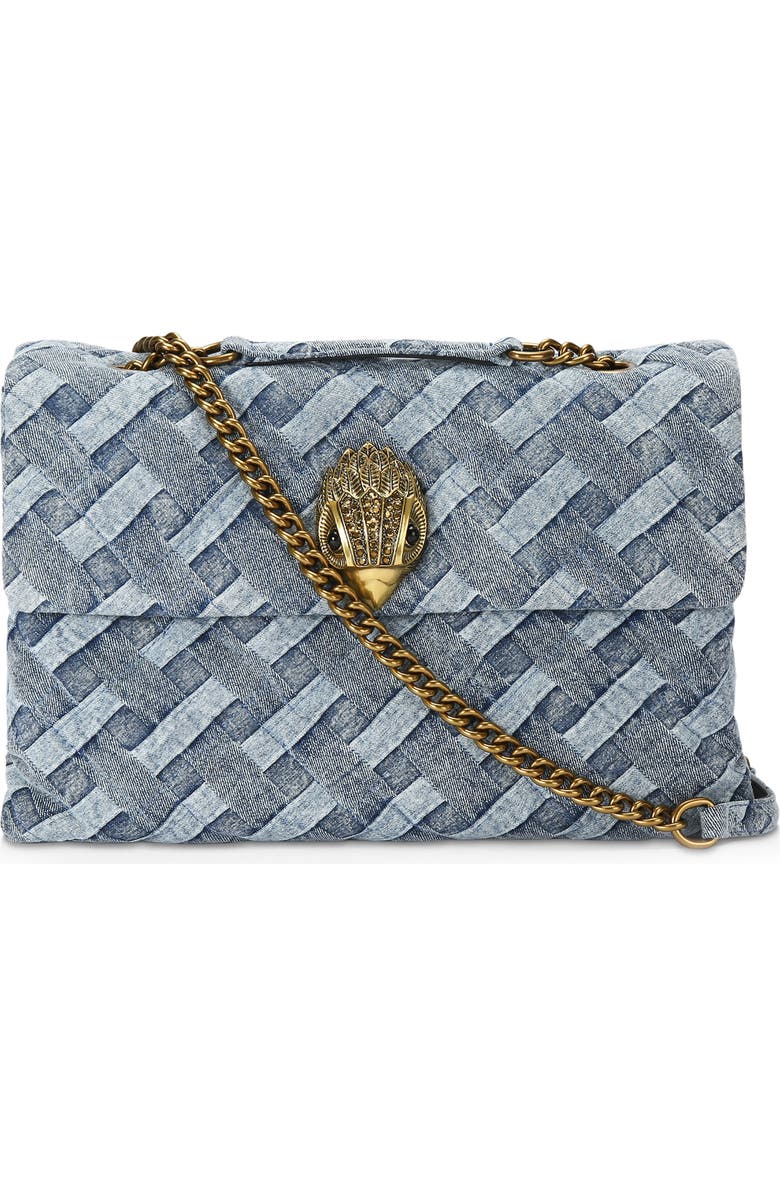 Kurt Geiger London Kensington Woven Denim Bag, Main, color, Denim