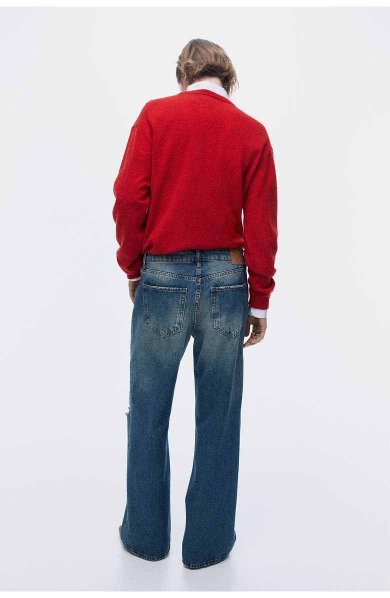 H&M Wide Leg Regular Waist Jeans, Alternate, color, Denim Blue