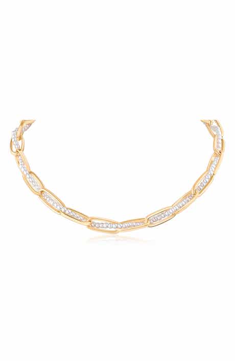 JARDIN Faux Pearl Twist Link Necklace