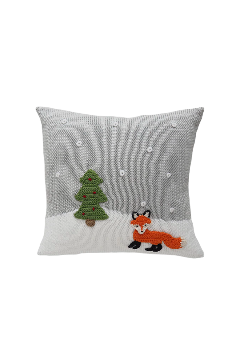 10" Fox Pillow, Main, color, Grey
