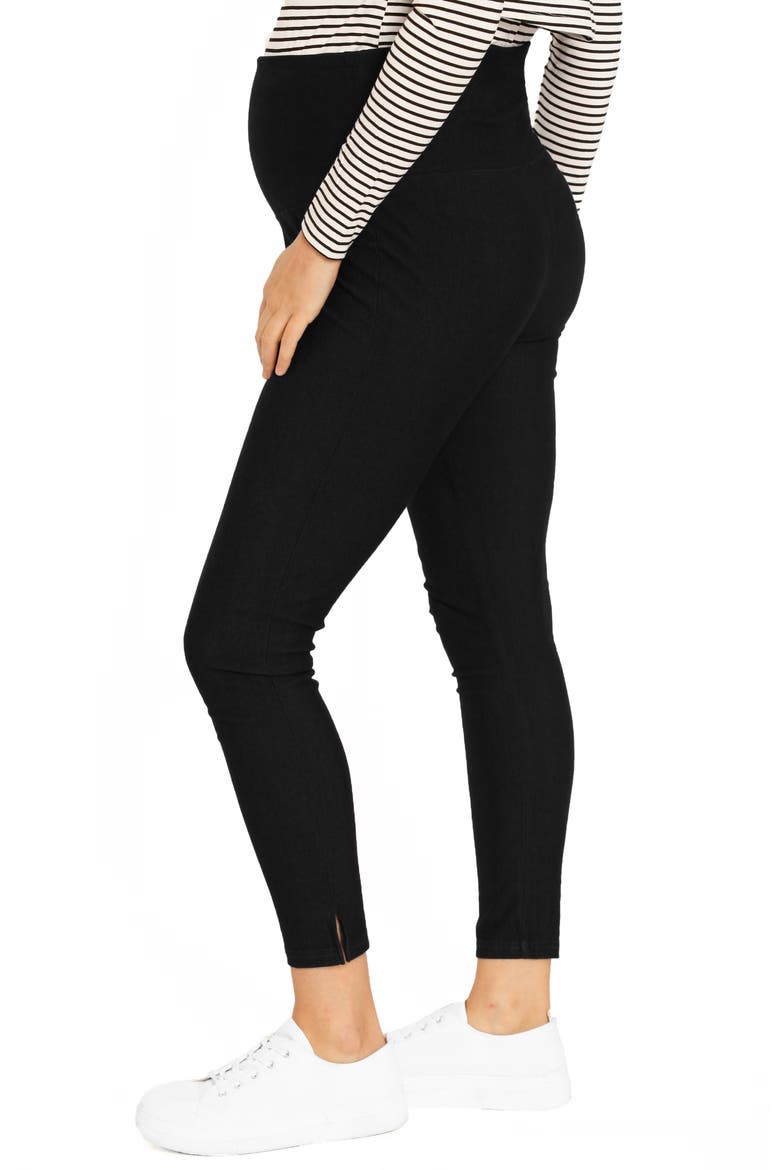Deluxe Tummy Support High Waist Maternity Pants, Alternate, color, BLACK
