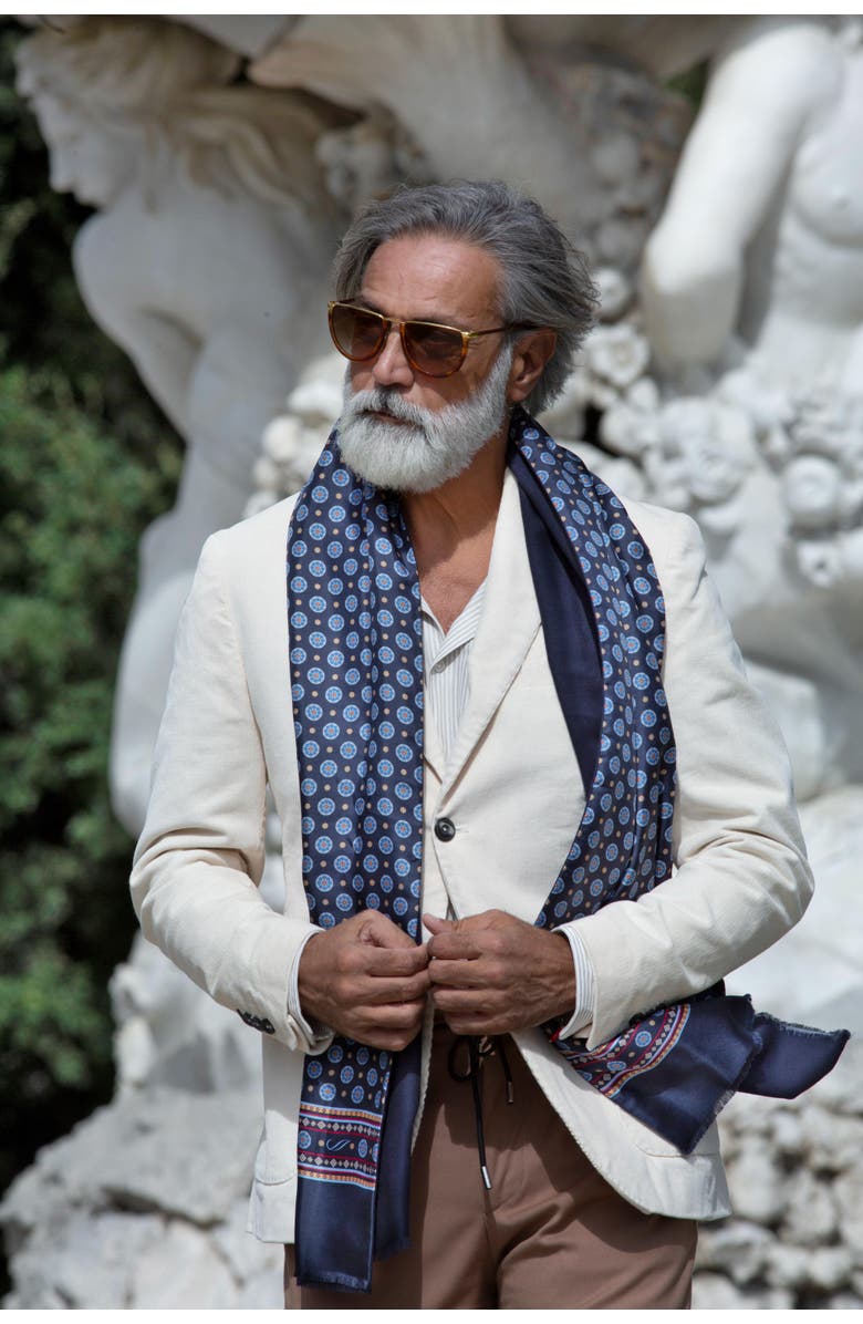 Elizabetta Palatino - Wool Backed Silk Scarf for Men, Alternate, color, 