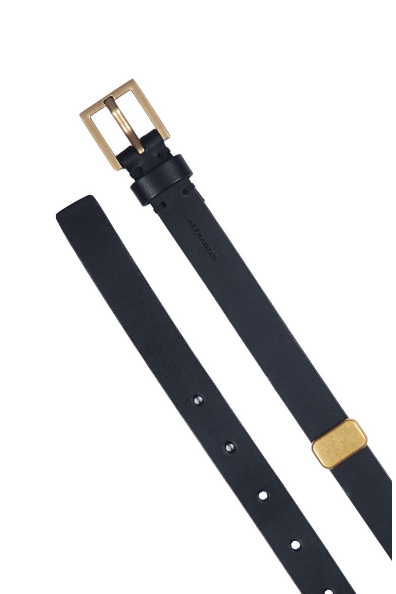 Esta Leather Belt, Alternate, color, BLACK ANTIQUE BRASS