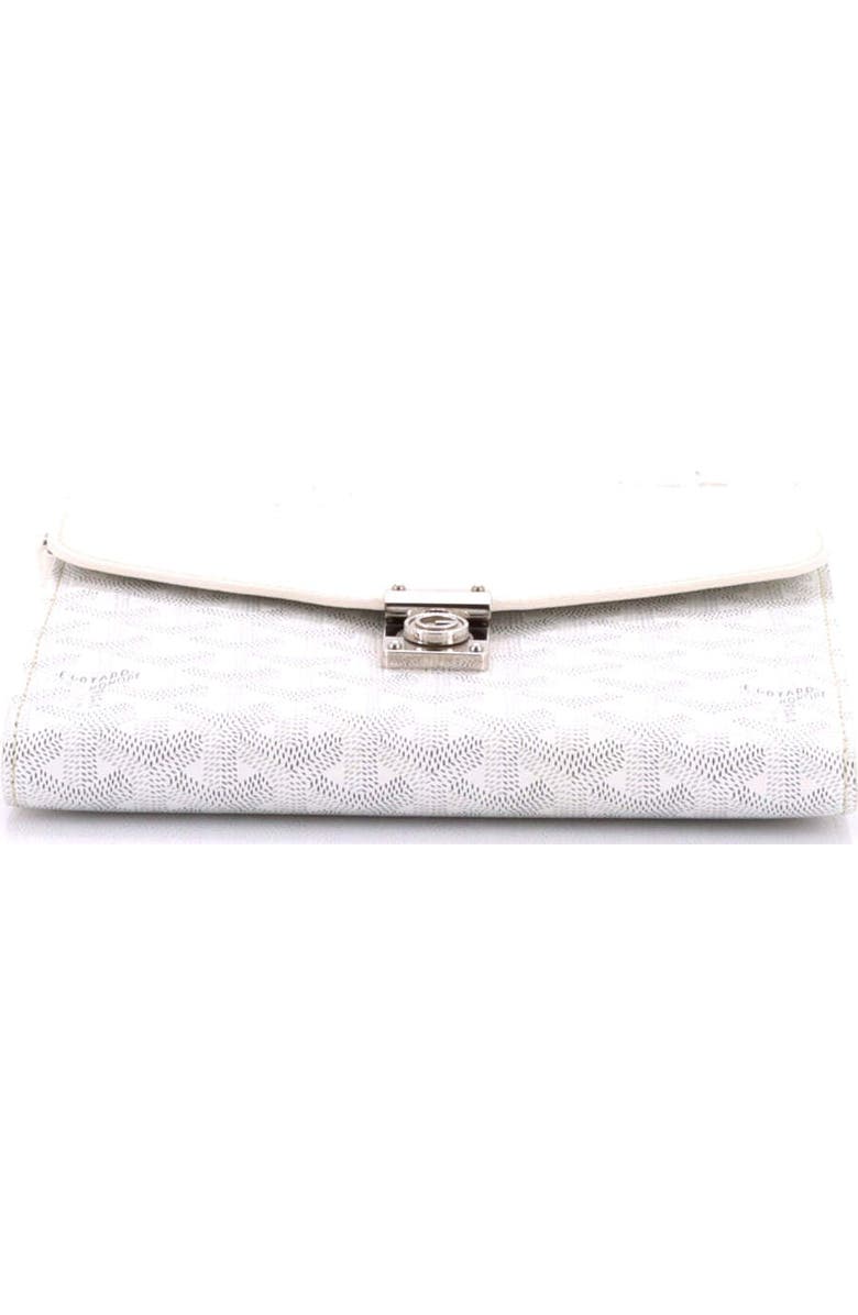 Pre-Owned Goyard Chypre Wallet on Strap Coated Canvas with Leather, Alternate, color, White