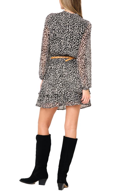 Gibsonlook Isla Leopard Print Long Sleeve Smocked Waist Dress In Multi