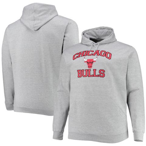 Men's Heathered Gray Chicago Bulls Big & Tall Heart & Soul Pullover Hoodie