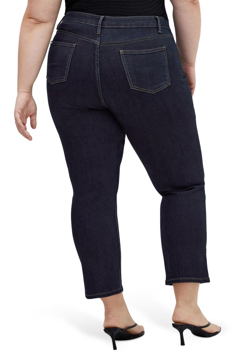 City Chic Harley Fit Leyla Crop Straight Leg Jeans, Alternate, color, Dark Denim