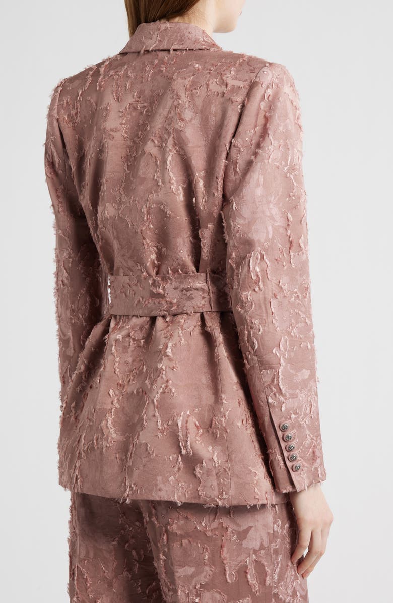 KOBI HALPERIN Nia Floral Jacquard Belted Jacket, Alternate, color, Ash Rose