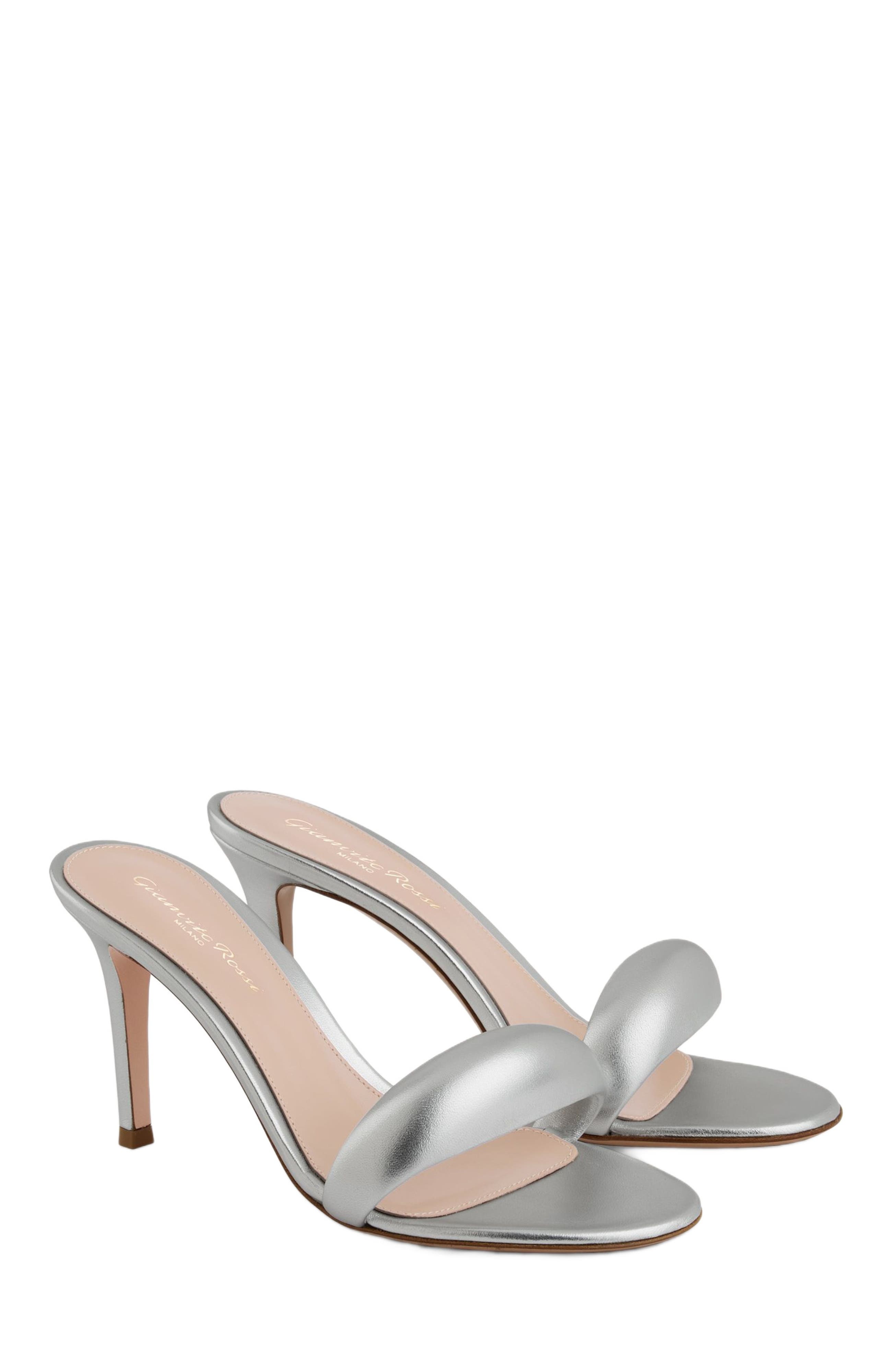 Gianvito Rossi Bijoux Mule 85, Alternate, color, Silver