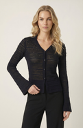 Modenaire Embellished Knit Cardigan with V Neck Silhouette