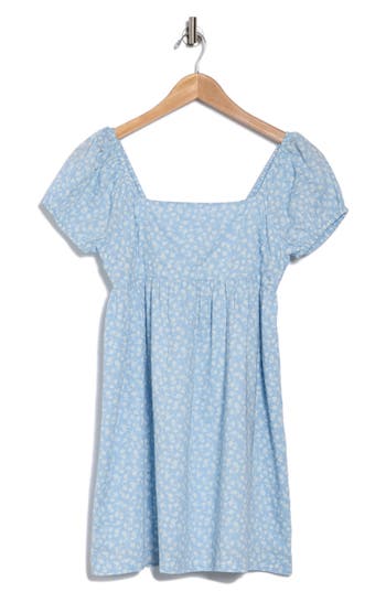 Abound Floral Babydoll Dress In Blue- White Harper Ditsy