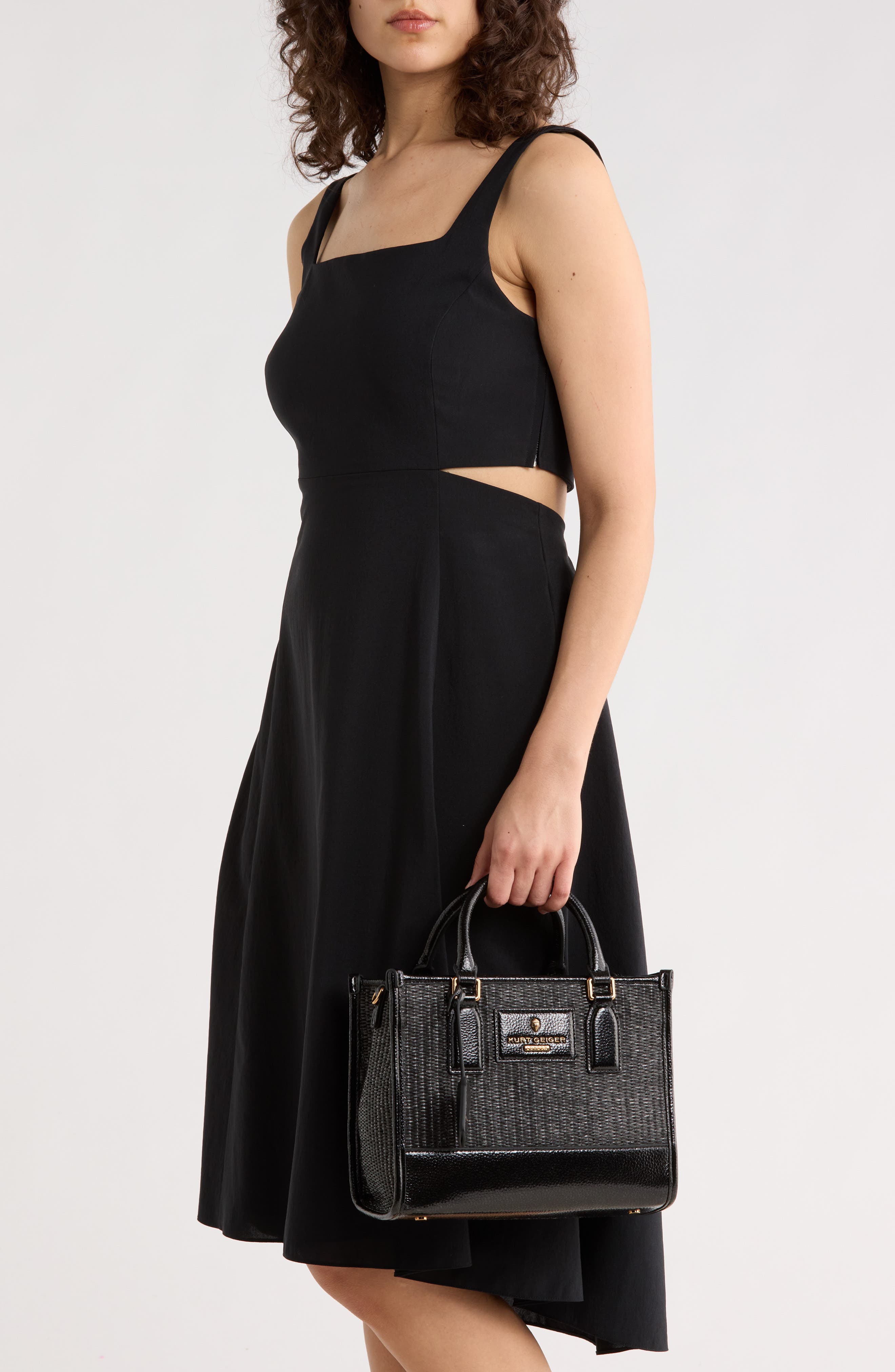 Kurt Geiger London Chiswick Small Tote Crossbody Bag, Alternate, color, Charcoal