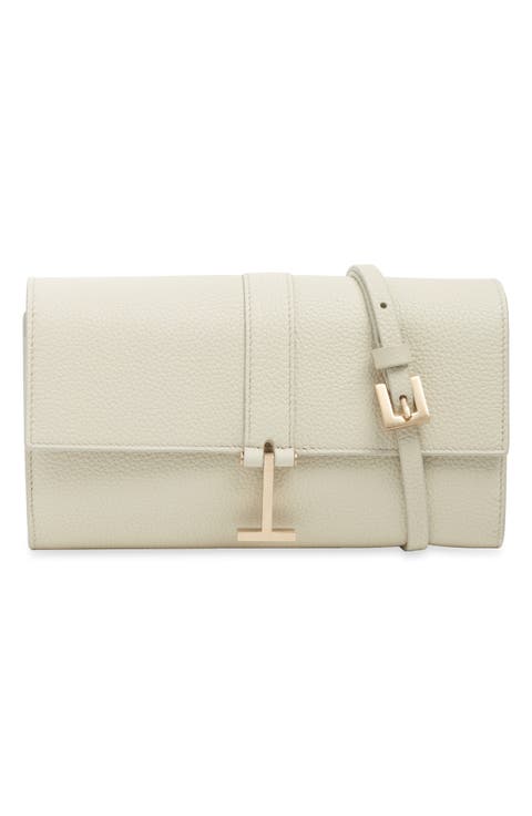 Kara Grain Leather Crossbody Wallet