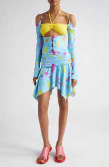 Marshall Columbia x Disney 'The Little Mermaid' Ariel Print Bikini Cutout Long Sleeve Minidress