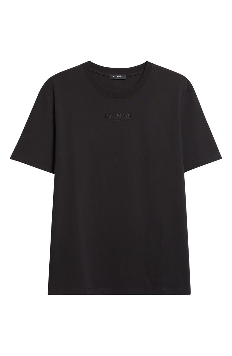 Balmain Paris Embroidered Logo T-Shirt, Main, color, Eap Black/ Black