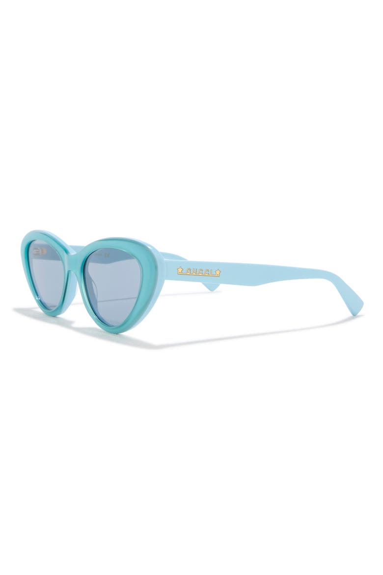 54mm Cat Eye Sunglasses, Alternate, color, LIGHT BLUE BLUE BLUE