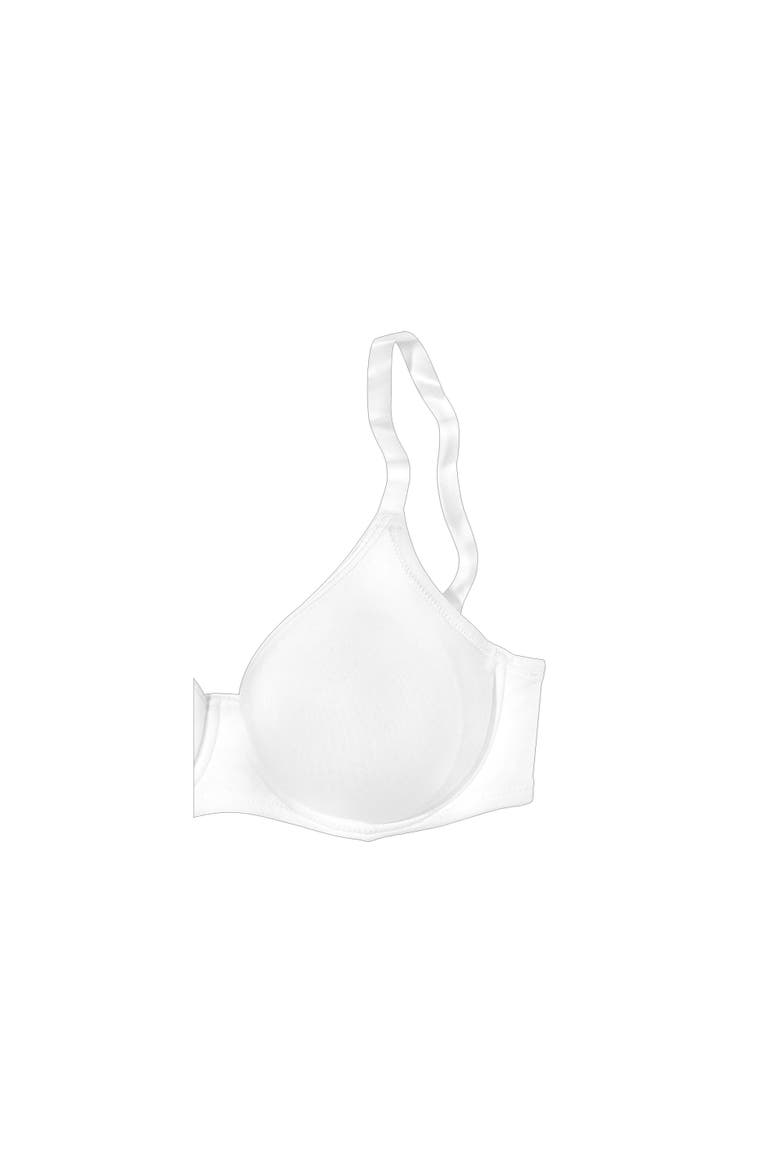 Clear Strap Underwire T-Shirt Bra, Alternate, color, White