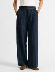 Albaray Pinstripe Pleat Trousers