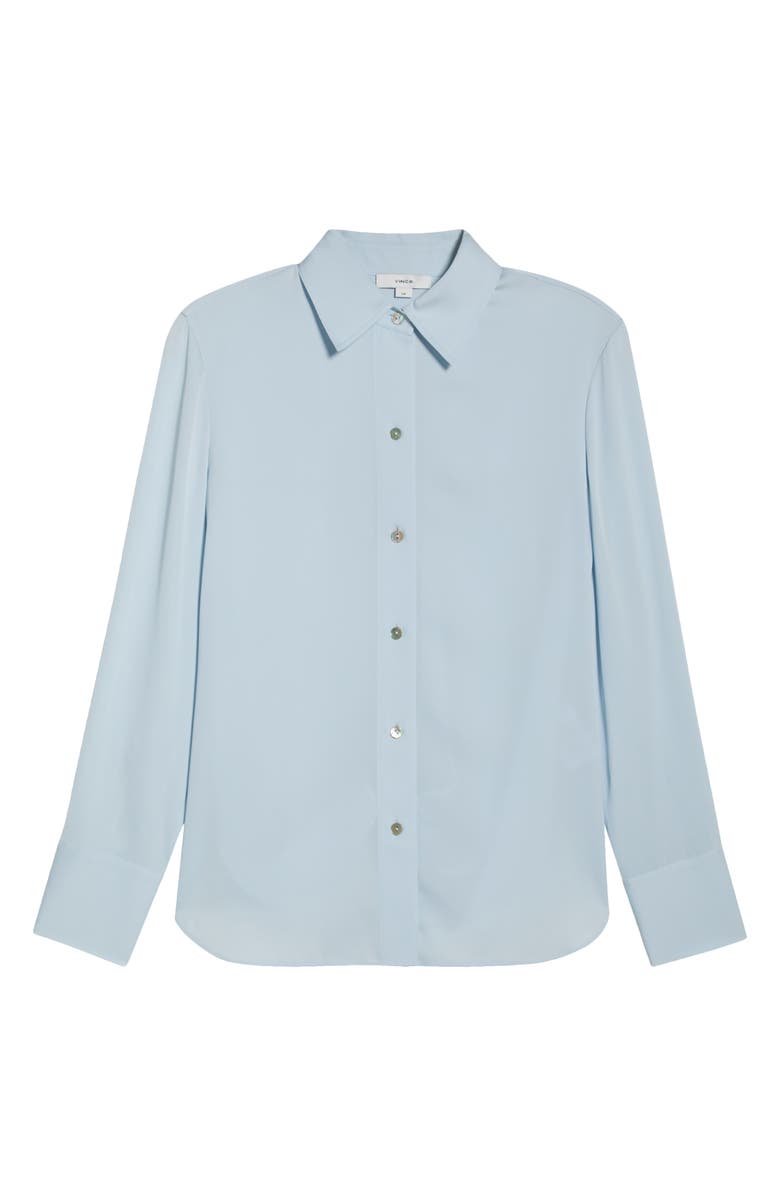 Vince Stretch Silk Button-Up Shirt, Alternate, color, Glacier
