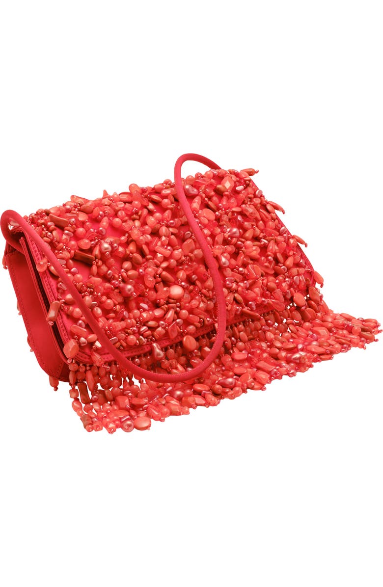 Cult Gaia Idalia Embellished Satin Shoulder Bag, Alternate, color, Canyon