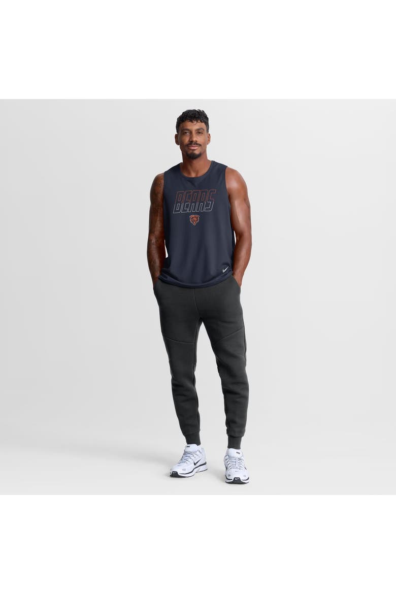 Men's Nike Navy Chicago Bears Kickoff Miler Dri-FIT Tank​ Top, Alternate, color, Navy