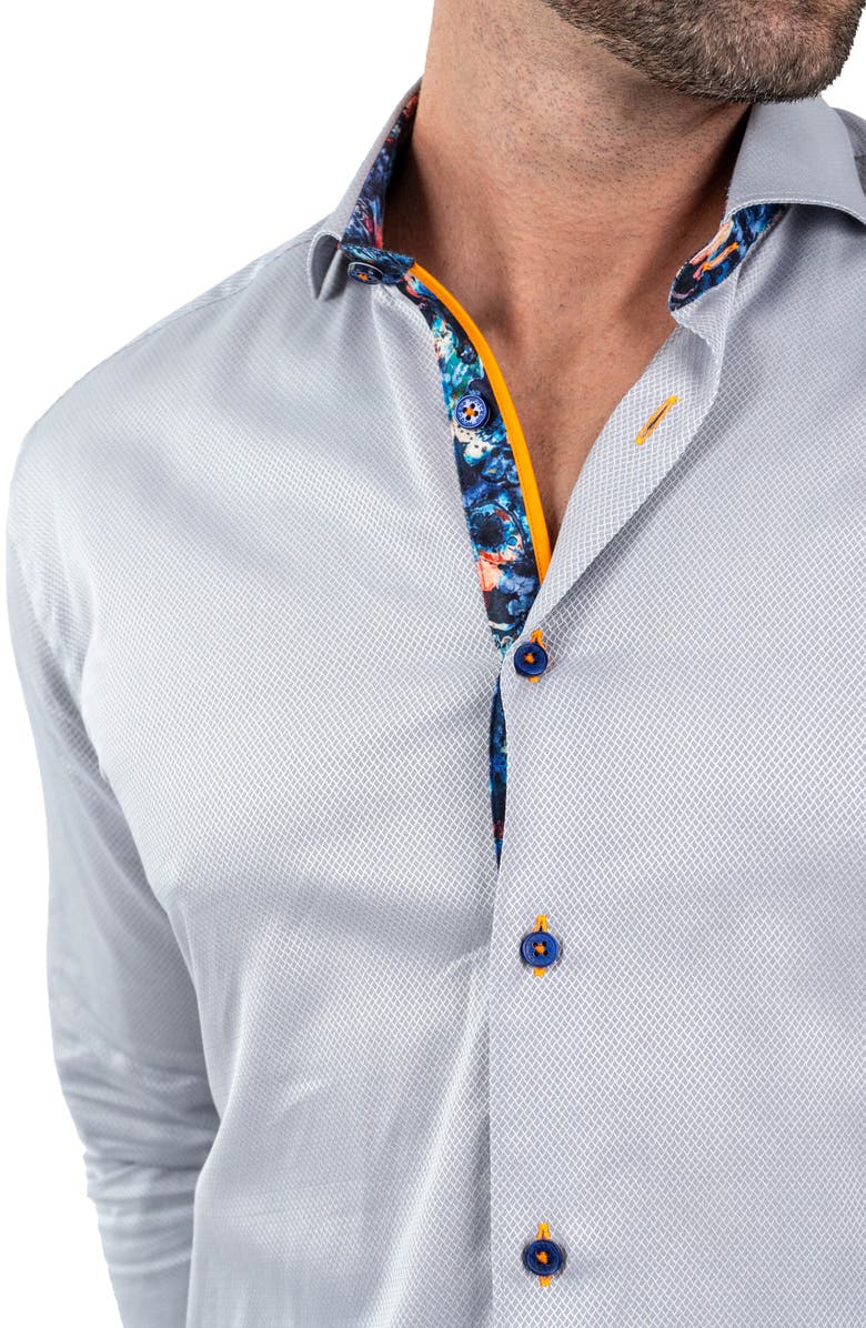 Maceoo Einstein Jacqslate Grey Button-Up Shirt, Alternate, color, Grey