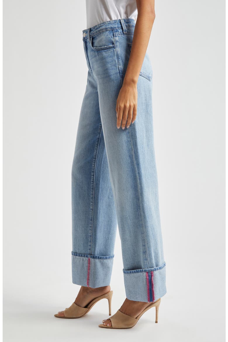 Miley High Waist Cuff Wide Leg Jeans, Alternate, color, EMERSON
