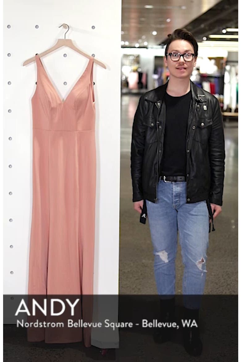 Jade Luxe Crepe V-Neck Gown video