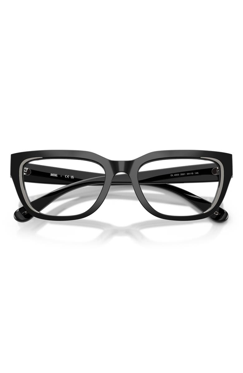 DIESEL<sup>®</sup> 52mm Rectangular Optical Glasses, Alternate, color, Black/ Demo