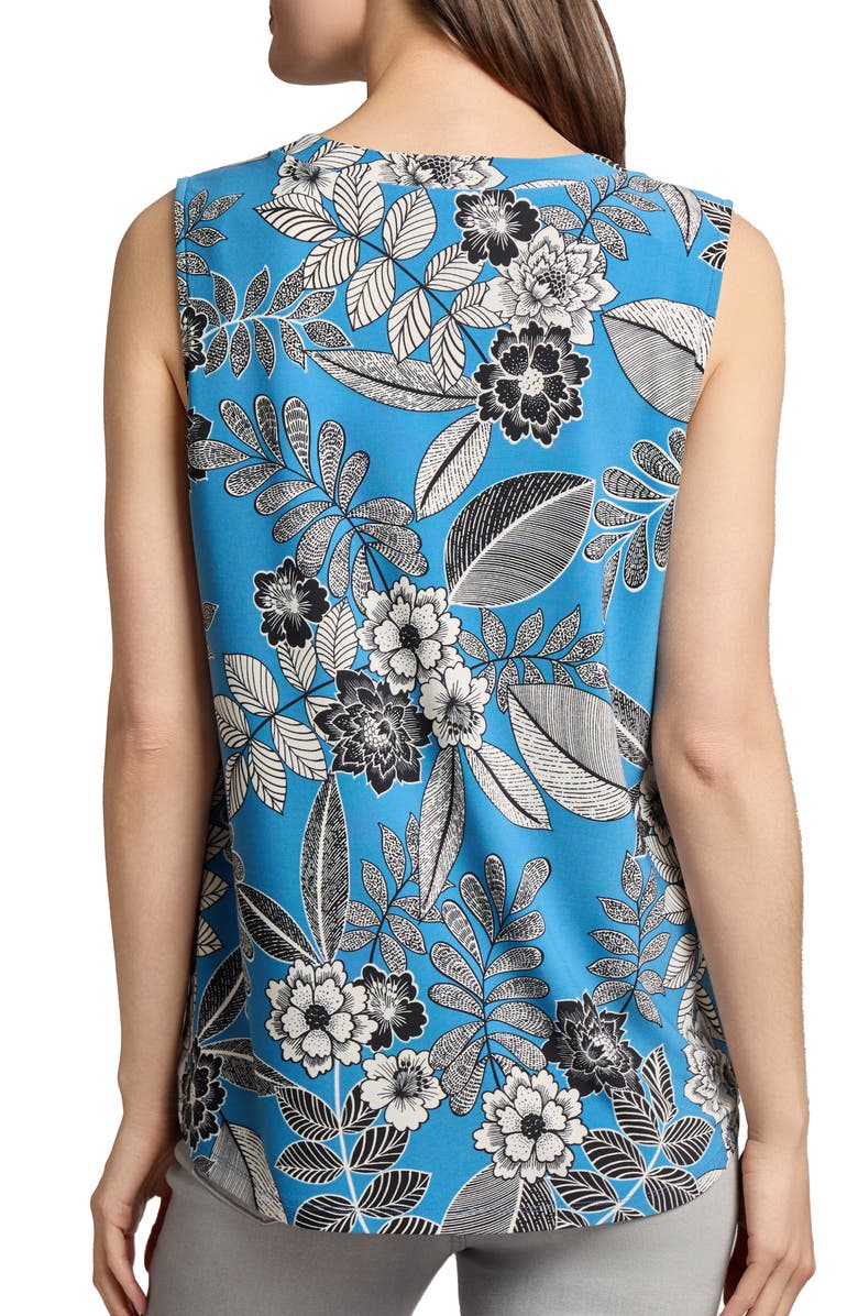 Jones New York Leaf Print Pleat Front Sleeveless Top, Alternate, color, 