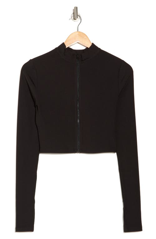 Alice And Olivia Alice + Olivia Delaina Mock Neck Crop Zip Knit Top