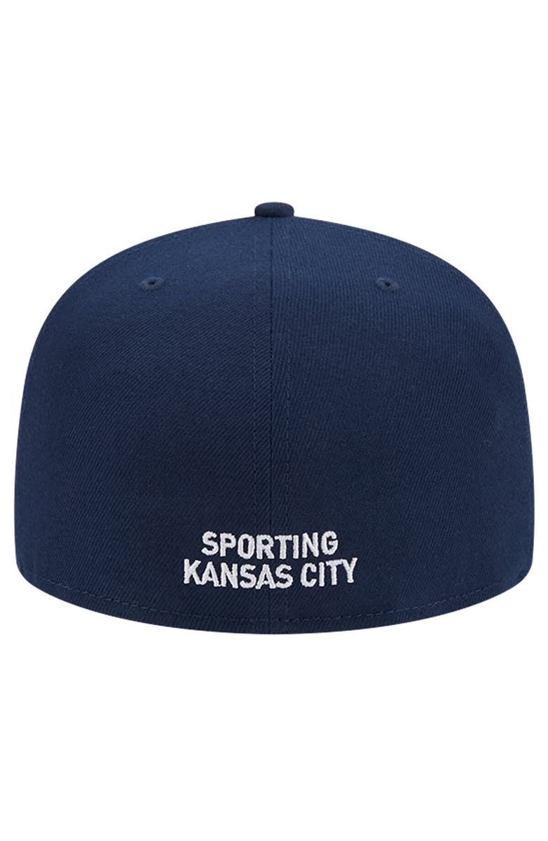 New Era Men's New Era White/Navy Sporting Kansas City 2024 Kick Off Collection 59FIFTY Fitted Hat, Alternate, color,