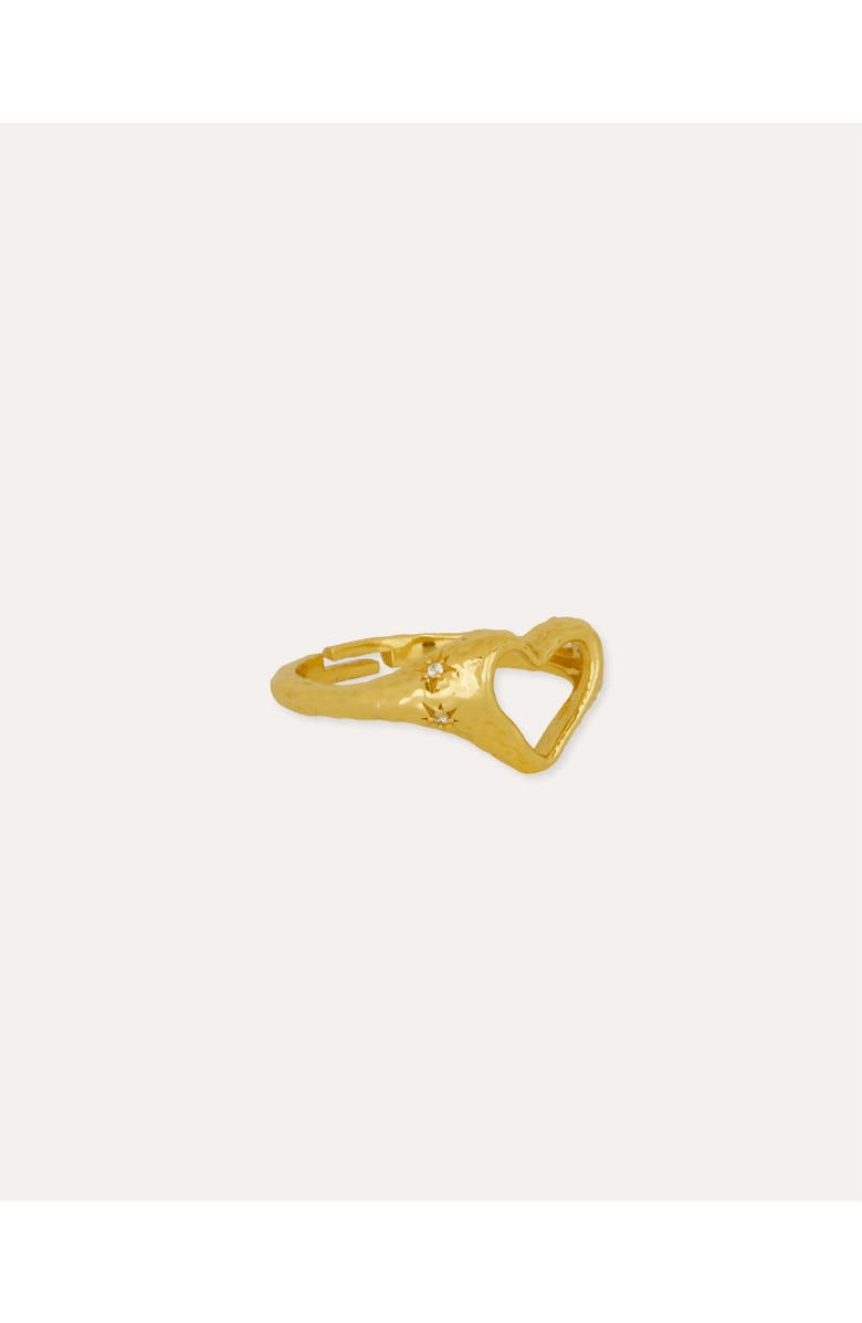 Ottoman Hands Outline Heart Stacking Ring, Main, color, Gold